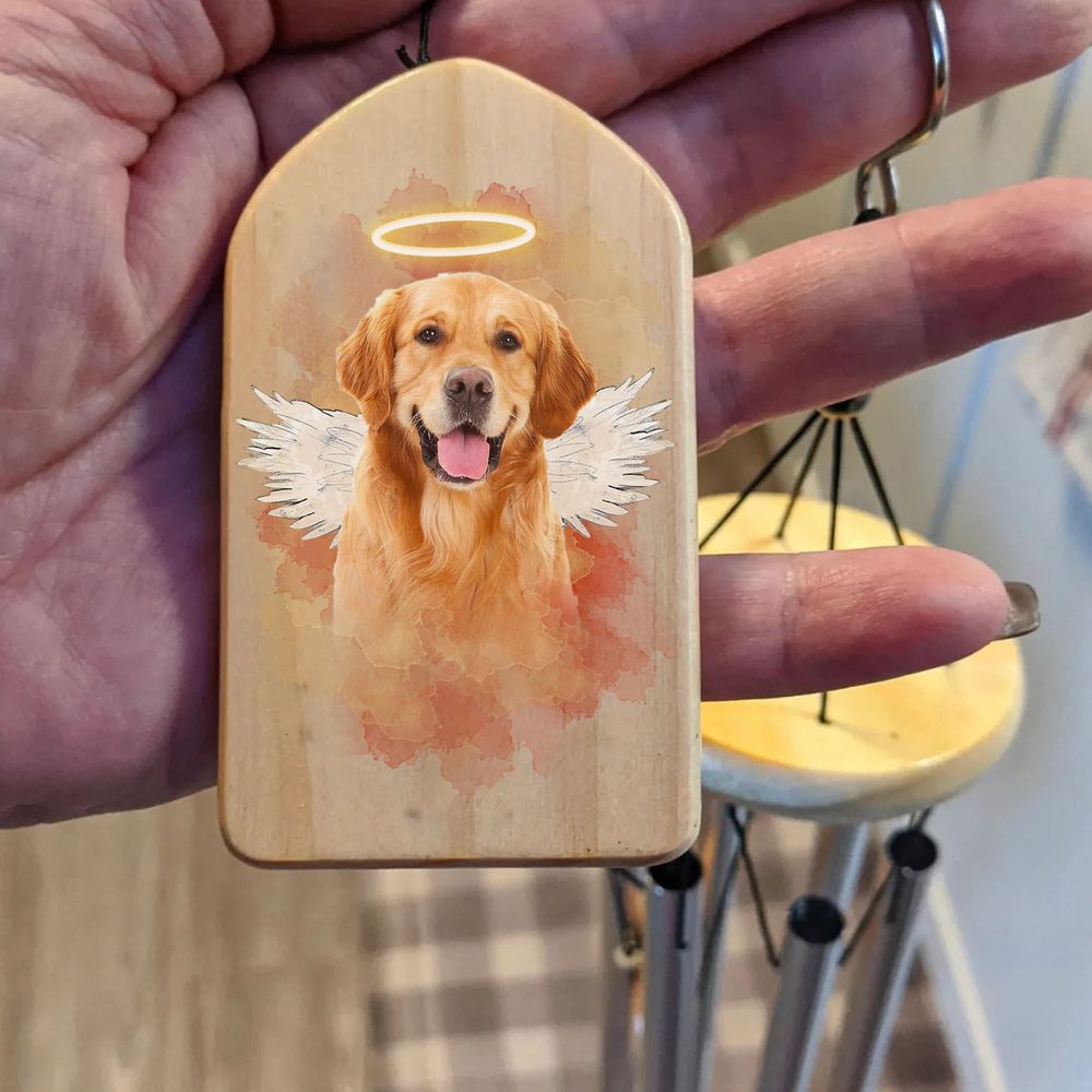 Custom Angel Dog Cat With Wings Memorial Wind Chime, Memorial Gift AZ