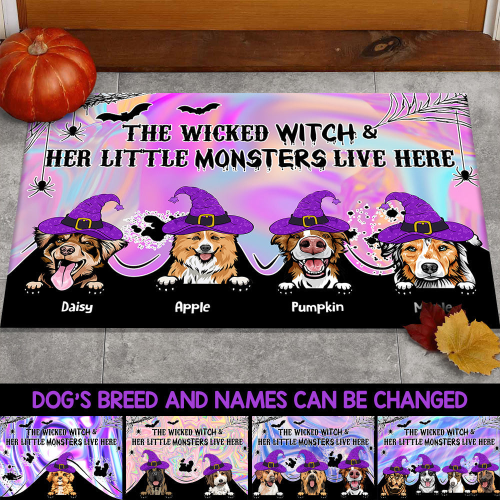 Wicked Witch Hologram Halloween Dogs Doormat, Dog Lovers Gift AB