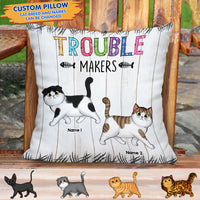 Thumbnail for Personalized Trouble Makers Cat Mom Pillow, Gift For Cat Lover AD