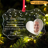 Thumbnail for Upload Photo Loss Of Someone Family Member Memorial Christmas Acrylic Ornament, Customized Holiday Ornament AE