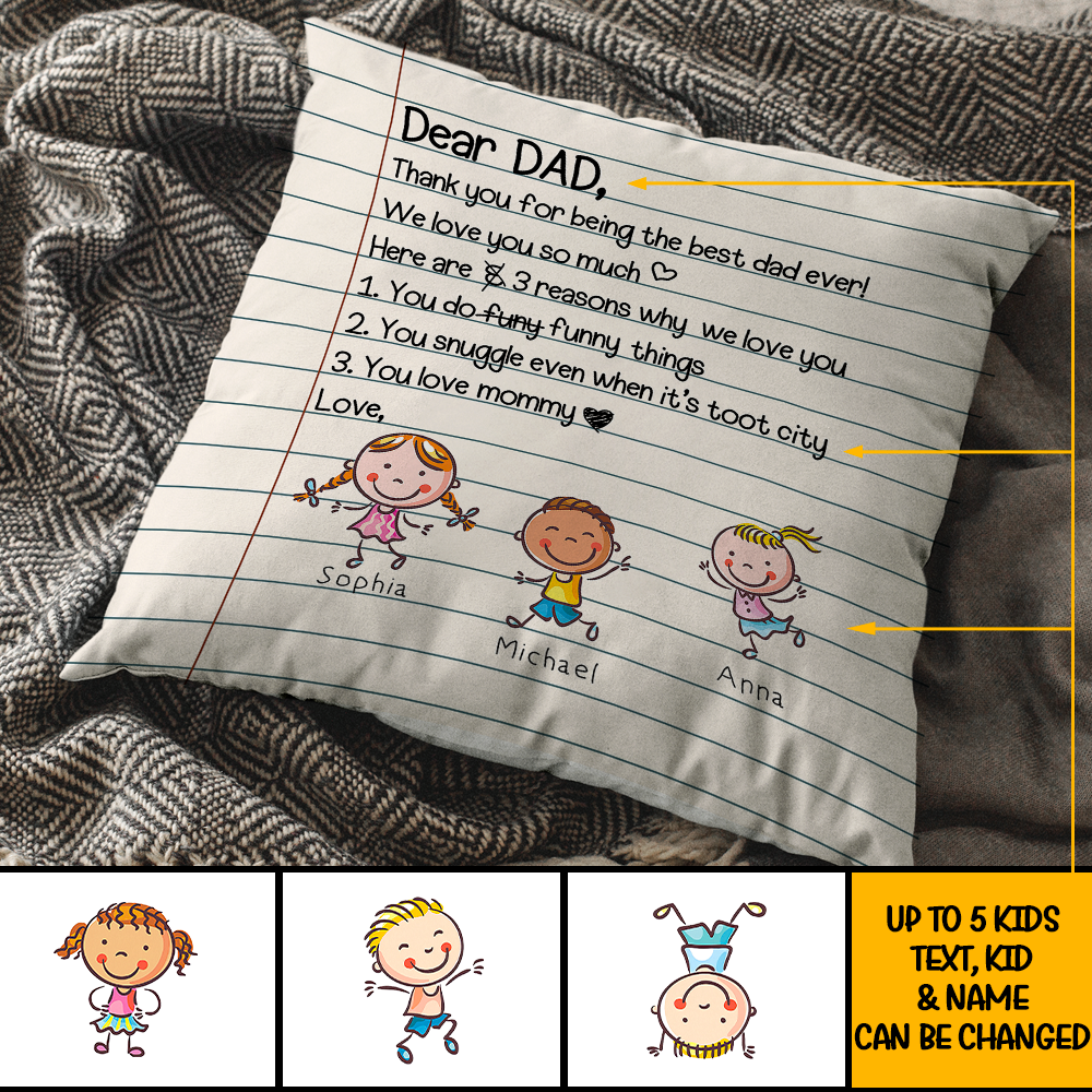 Love Letter Pillow, Personalized Gift for Mom and Dad AD