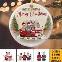 Thumbnail for Besties Forever Merry Christmas 2022 Personalized Holiday Ornament AE