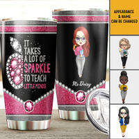 Thumbnail for Sparkle To Teach Little Minds Teacher Tumbler, Back To School Gift AA