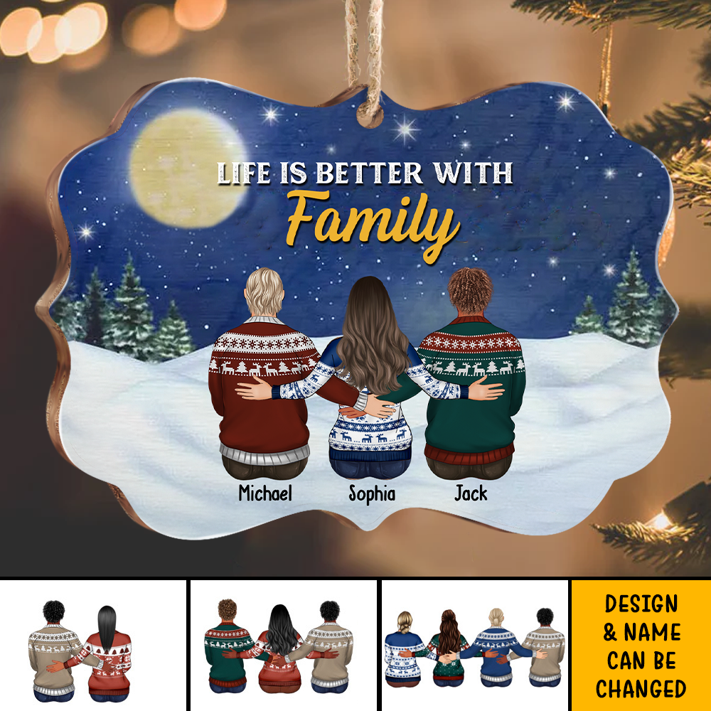 Life Is Better With Brothers & Sisters Benelux Shaped Wood Christmas Ornament AE