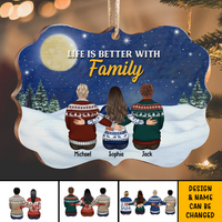 Thumbnail for Life Is Better With Brothers & Sisters Benelux Shaped Wood Christmas Ornament AE