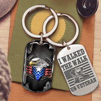 Thumbnail for I Walked The Walk US Veteran  Metal Keychain, Independence Day Gift AA