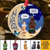 Thumbnail for I Love You To The Moon And Back  Christmas Ceramic Ornament  - Dog, Cat Memorial Gift AE