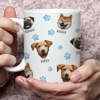 Thumbnail for Dog Face Mix Paw Coffee Mug, Dog Lover Gift AO