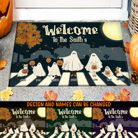 Thumbnail for Personalized Welcome To Family Halloween Ghoul Doormat AB