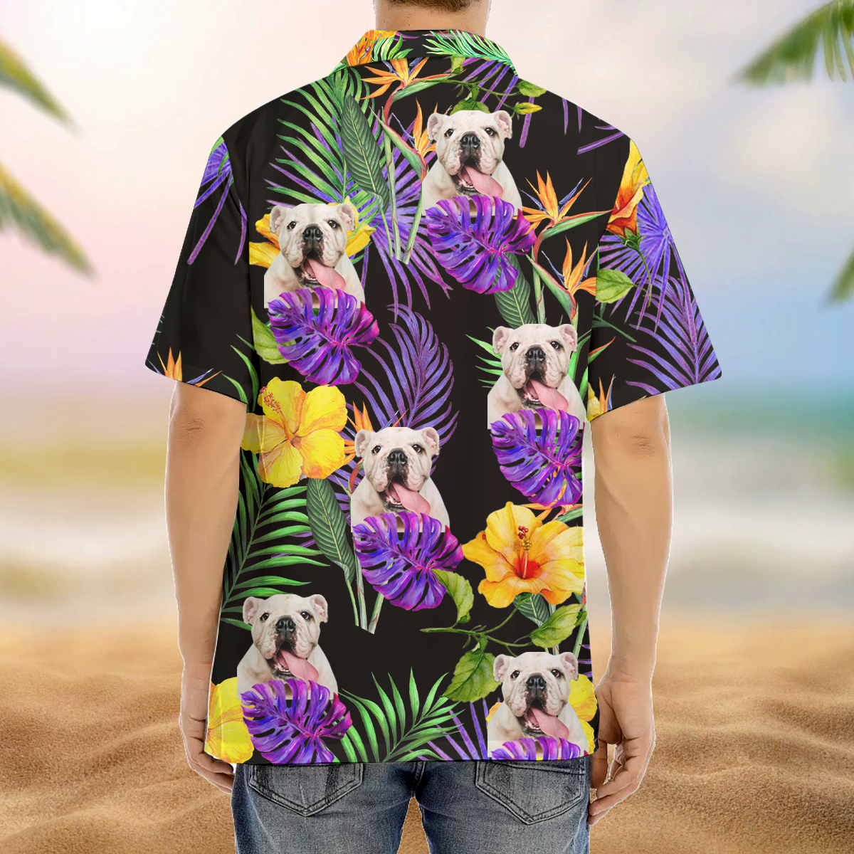 Purple Palm Leaves Dog Hawaiian Shirt, Dog Lover Gift AI