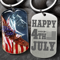 Thumbnail for Happy US Independence Day- Personalized God America Keychain, Independence Day Gift AA
