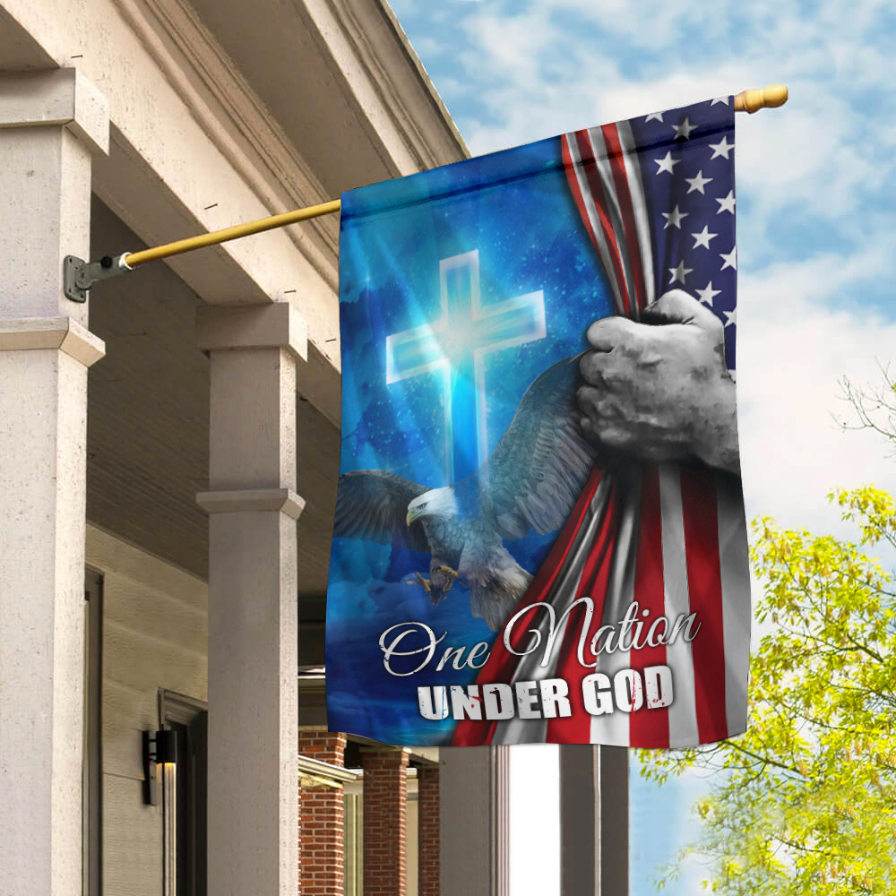 One Nation Under God American Christian Cross Flag AD