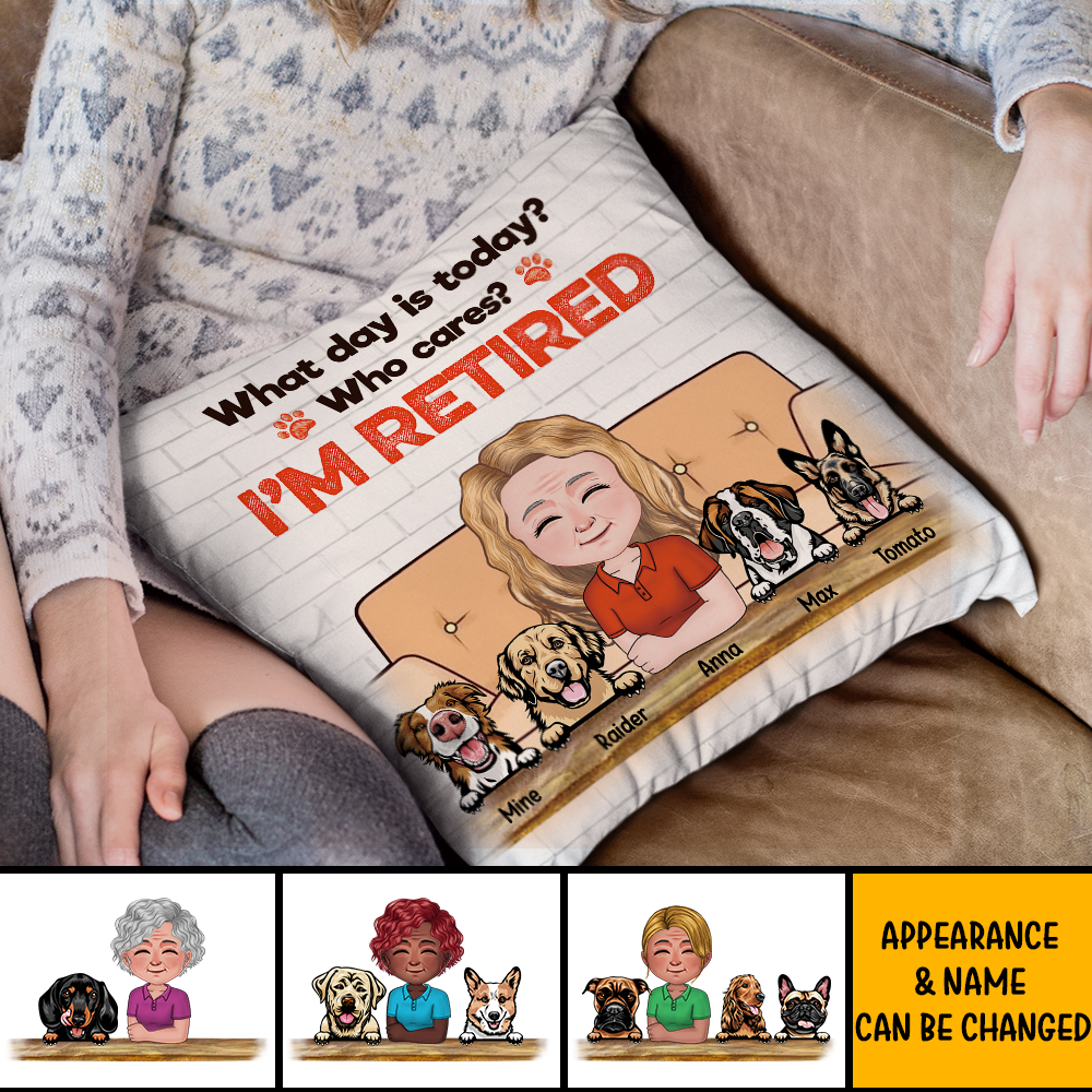 What Day Is Today Retired Dog Mom Pillow, DIY Dog Gift AD