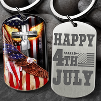 Thumbnail for Happy US Independence Day- Personalized God America Keychain, Independence Day Gift AA