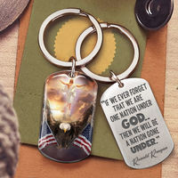 Thumbnail for Never Forget We Are One Nation Under God America- Personalized God America Keychain, Amera Gift, Independence Day Gift AA