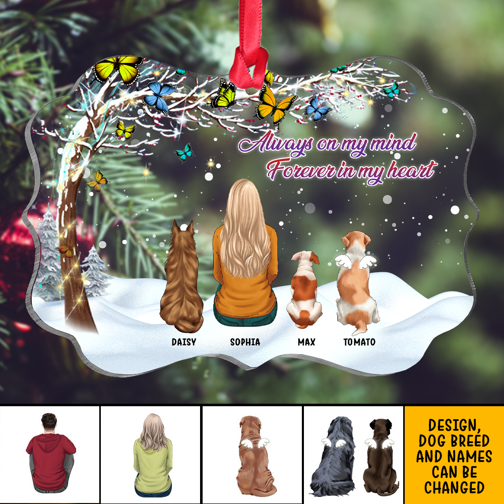 Personalized Family Members Mom Dad Butterfly Acrylic Ornament, Customized Holiday Ornament AE