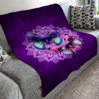 Thumbnail for Purple Mandala Butterfly Blanket - Butterfly Lovers Gift, Animal Lover Gift AB