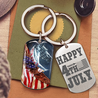 Thumbnail for Happy US Independence Day- Personalized God America Keychain, Independence Day Gift AA