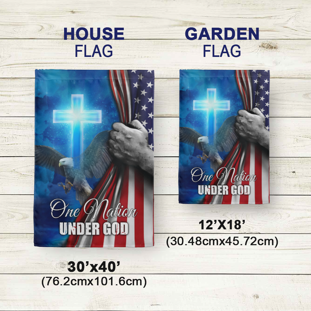 One Nation Under God American Christian Cross Flag AD