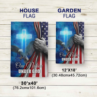 Thumbnail for One Nation Under God American Christian Cross Flag AD