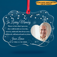 Thumbnail for Upload Photo Loss Of Someone Family Member Memorial Christmas Acrylic Ornament, Customized Holiday Ornament AE