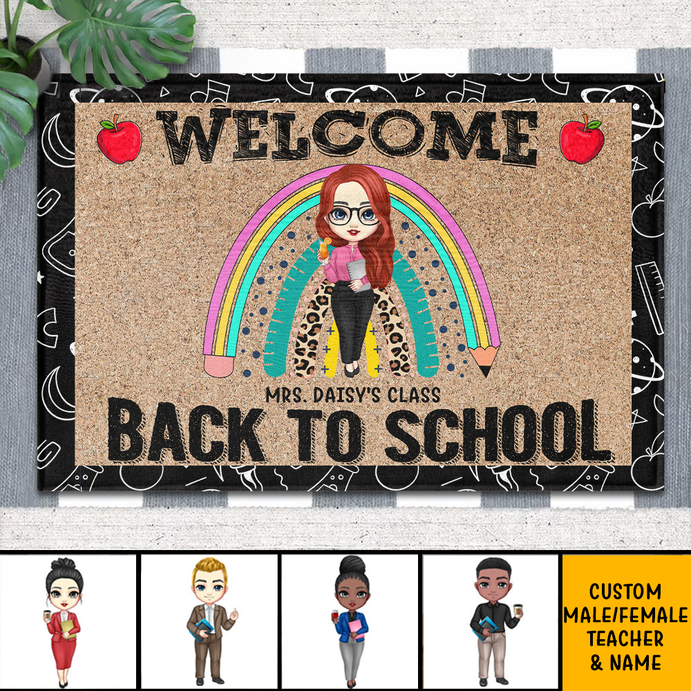 Welcome Back To School Teacher Doormat, Classroom Decor 2022 AB