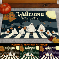 Thumbnail for Personalized Welcome To Family Halloween Ghoul Doormat AB