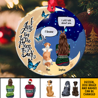 Thumbnail for I Love You To The Moon And Back  Christmas Ceramic Ornament  - Dog, Cat Memorial Gift AE