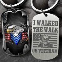 Thumbnail for I Walked The Walk US Veteran  Metal Keychain, Independence Day Gift AA