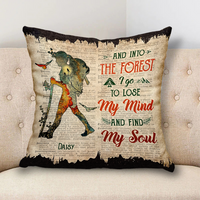 Thumbnail for Personalized Into The Forest I Go Pillow, Gift For Camping Lover AD