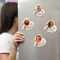 Thumbnail for Custom A Piece Of My Heart Is At The Rainbow Bridge Pet Photo Magnets, Fridge Magnet, Memorial Gift JonxiFon