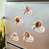 Thumbnail for Custom A Piece Of My Heart Is At The Rainbow Bridge Pet Photo Magnets, Fridge Magnet, Memorial Gift JonxiFon