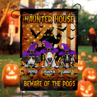 Thumbnail for Haunted House Halloween Dog American Garden Flag AD