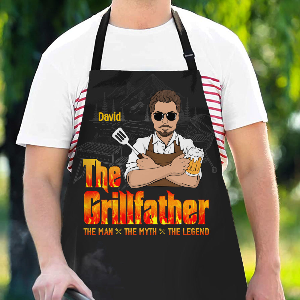 Custom The Grillfather Cooking Dad Apron, Gift For Dad AI