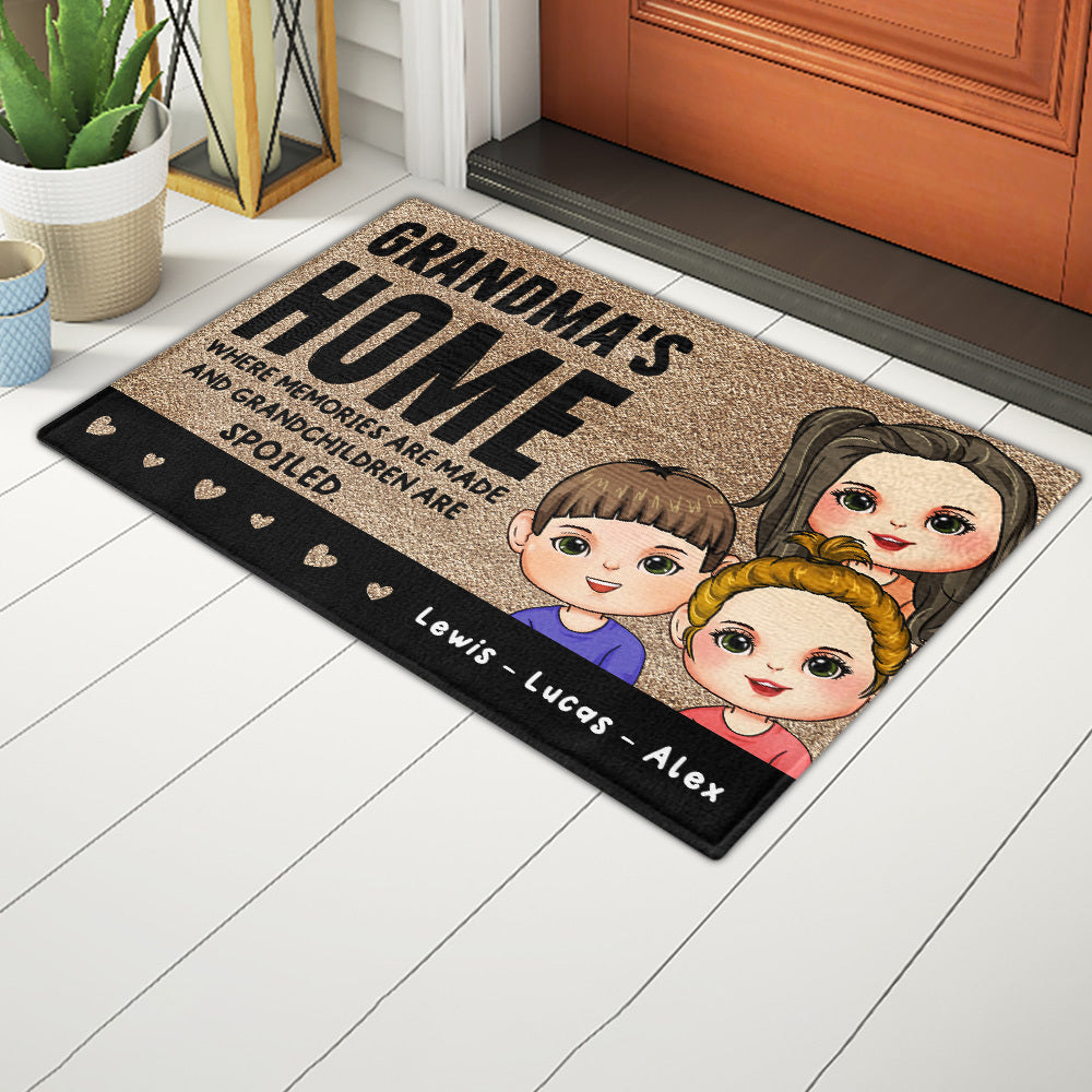 Personalized Grandma's House Where Grankids Spoiled House Doormat AB