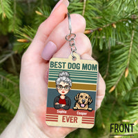 Thumbnail for Personalized Best Dog Cat Mom Ever Acrylic Keychain, Gift For Pet Lovers JonxiFon