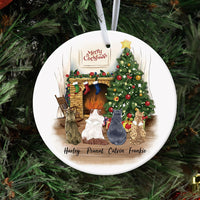 Thumbnail for Fluffy Cat Memorial - Personalized Christmas Decorative Ornament AE