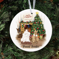 Thumbnail for Fluffy Cat Memorial - Personalized Christmas Decorative Ornament AE