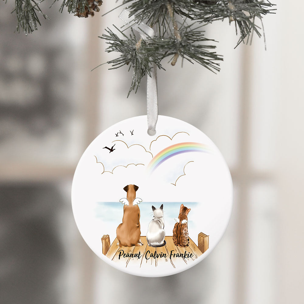 Fluffy Dog & Cat Memorial Gifts - Personalized Decorative Ornament AE