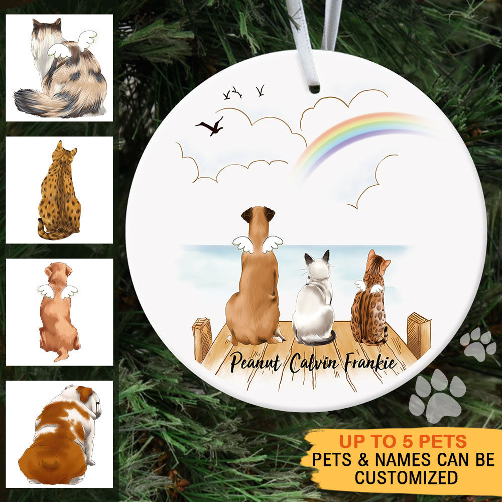 Fluffy Dog & Cat Memorial Gifts - Personalized Decorative Ornament AE
