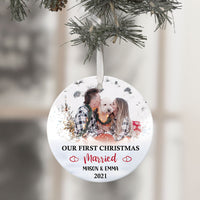 Thumbnail for Our First Christmas Couple, Personalized Christmas Ornaments, Custom Photo Gift AE