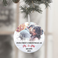 Thumbnail for Our First Christmas Couple, Personalized Christmas Ornaments, Custom Photo Gift AE