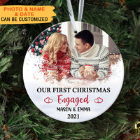 Thumbnail for Our First Christmas Couple, Personalized Christmas Ornaments, Custom Photo Gift AE