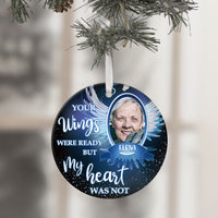 Thumbnail for Your Wings Were Ready But My Heart Was Not, Personalized Ornaments, Custom Photo Gift AE