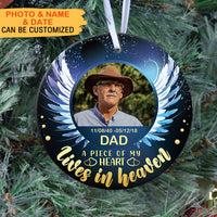 Thumbnail for A Piece Of My Heart Lives In Heaven- Personalized Ornaments, Custom Photo Gift JonxiFon