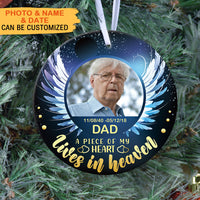 Thumbnail for A Piece Of My Heart Lives In Heaven- Personalized Ornaments, Custom Photo Gift JonxiFon