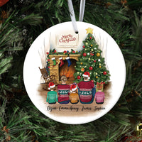 Thumbnail for Personalized family Christmas Ceramic Ornaments gifts for the whole family - UP TO 5 PEOPLE AE