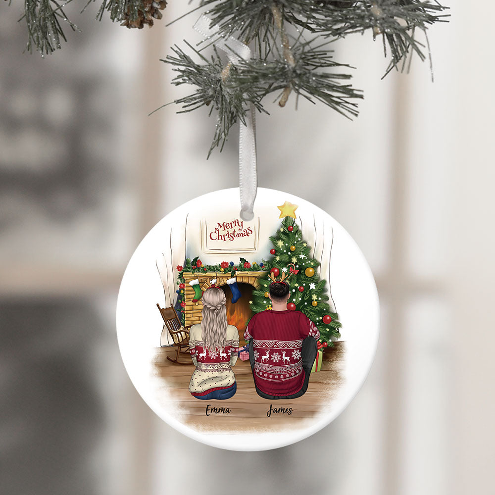 Personalized family Christmas Ceramic Ornaments gifts for the whole family - UP TO 5 PEOPLE AE