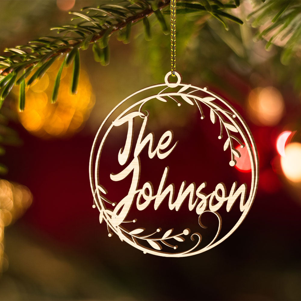 Decoration Gift For Christmas, Wedding & Anniversary - Personalized  Wooden Ornament AE