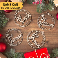 Thumbnail for Decoration Gift For Christmas, Wedding & Anniversary - Personalized  Wooden Ornament AE